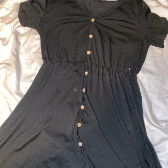 button front v-neck dress - Picture 1 of 3
